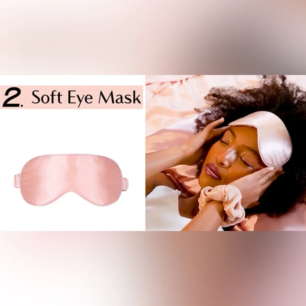 Elle 3pcs Champagne Satin Hair Care Sleep Set